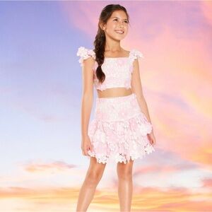 Marlo Kids Crochet Floral Matching Set Brand New